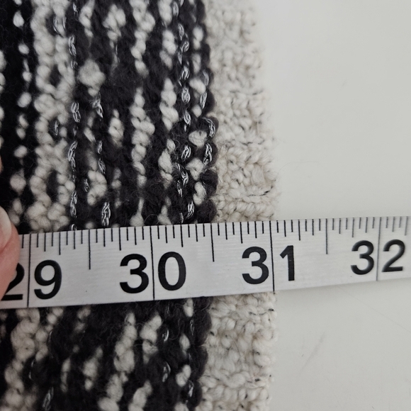 J. Jill Sweater Fringe Trim Cardigan Cotton Wool Black Western Chunky Boho Small - Picture 12 of 12